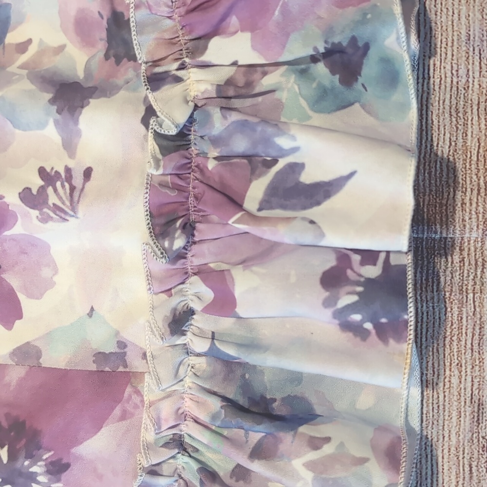 PrettyLittleThing Ruffle Babydoll Floral Corset Style Top Size 4 Mini Dress - Picture 5 of 16
